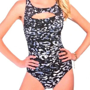 MagicSuit Leopard Print One Piece Swimsuit Size Medium Animal Print